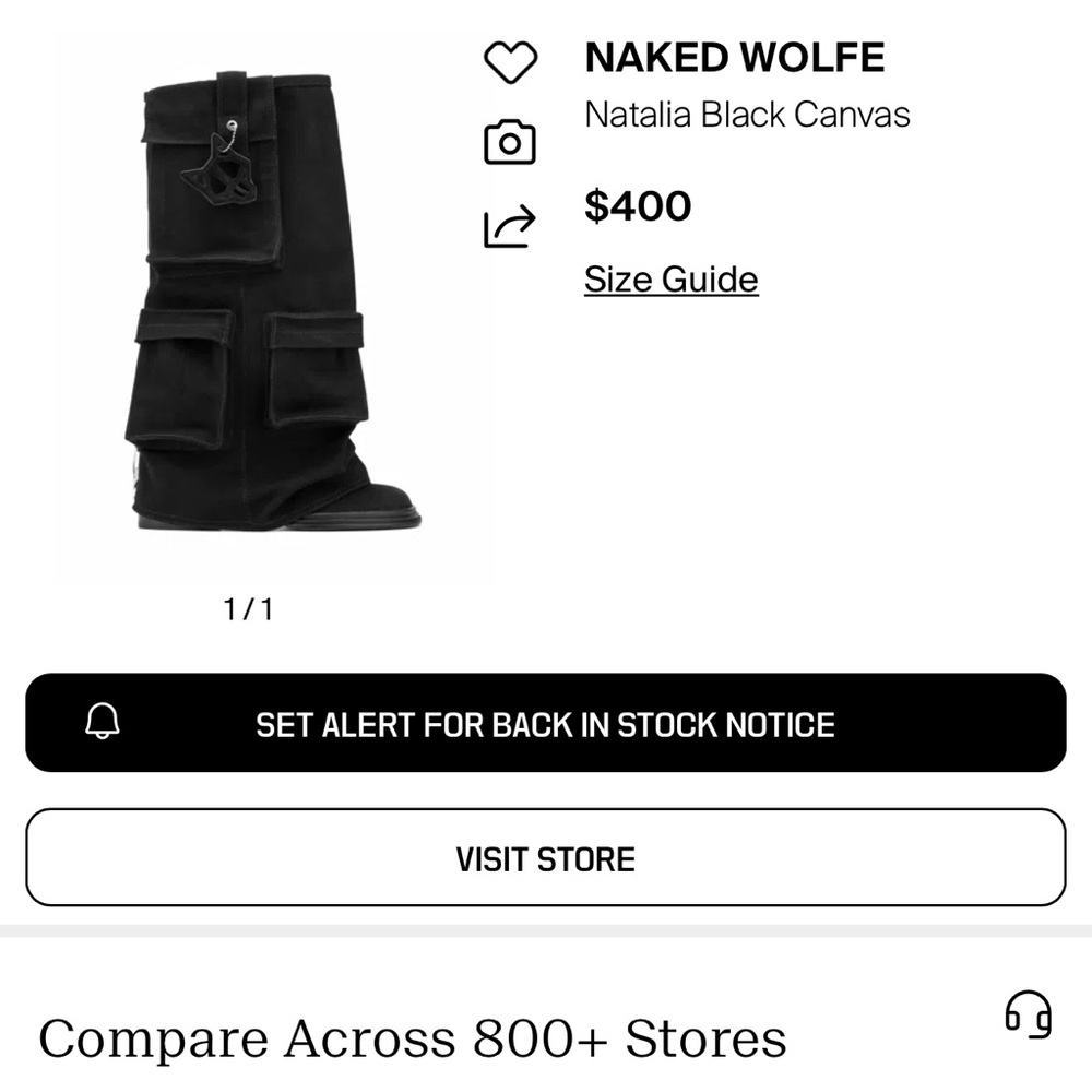 DO NOT BUY. ISO NAKED WOLFE NATALIA CARGO BOOT IN US 7, Think size 37 euro.